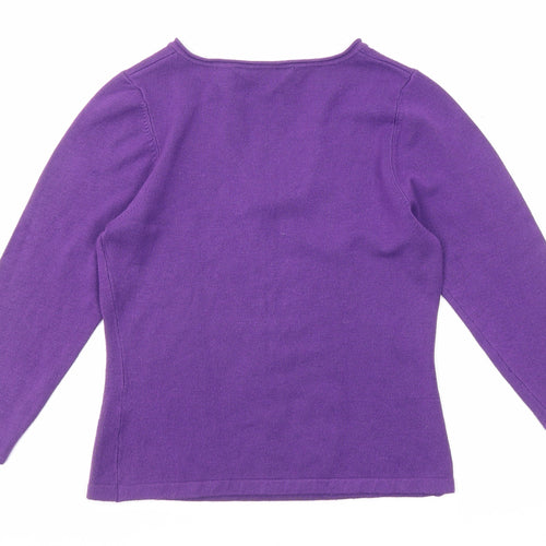 Dorothy Perkins Womens Purple Scoop Neck Acrylic Pullover Jumper Size 12