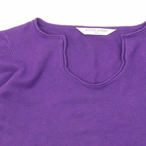 Dorothy Perkins Womens Purple Scoop Neck Acrylic Pullover Jumper Size 12