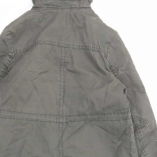 H&M Womens Grey Parka Coat Size S Zip