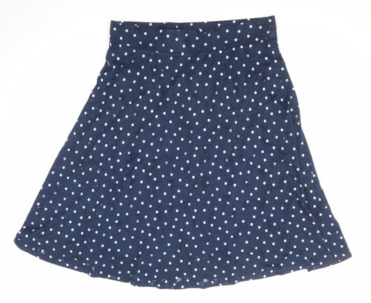 Marks and Spencer Womens Blue Polka Dot Cotton Swing Skirt Size 16
