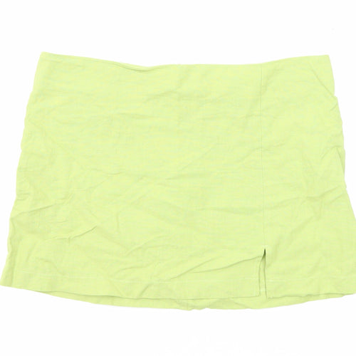 Light Before Dark Womens Green Cotton Mini Skirt Size M Zip