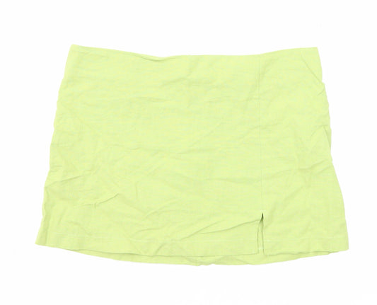 Light Before Dark Womens Green Cotton Mini Skirt Size M Zip