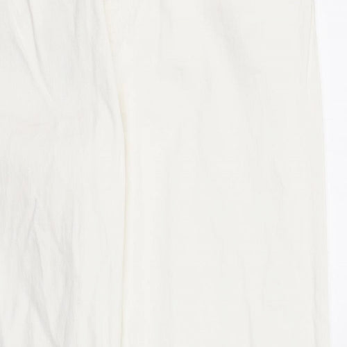 Zara Womens White Cotton Skinny Jeans Size 10 Regular Zip