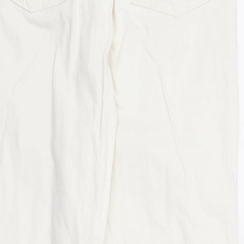 Zara Womens White Cotton Skinny Jeans Size 10 Regular Zip
