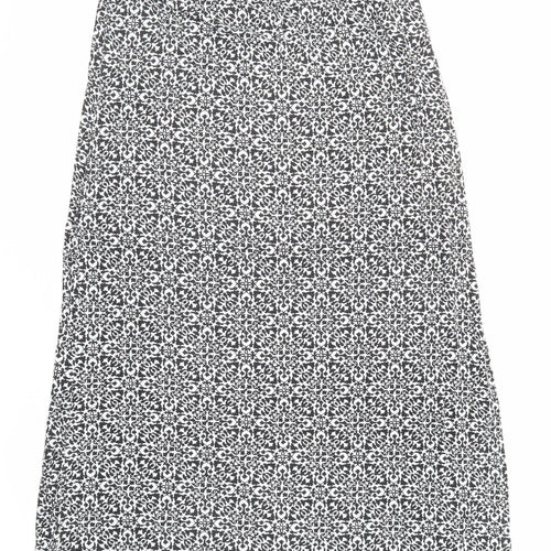 ESMARA Womens Black Geometric Viscose A-Line Skirt Size 14