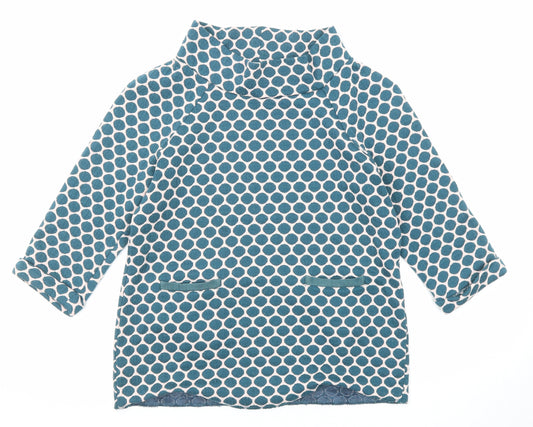 Boden Womens Blue Polka Dot Polyester Pullover Sweatshirt Size 10 Pullover