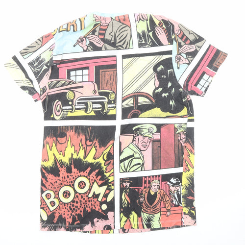 House Clothing Mens Multicoloured Polyester T-Shirt Size M Round Neck - Comic book print
