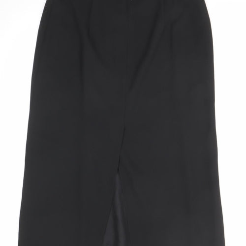 Roman Womens Black Polyester A-Line Skirt Size 16 Zip