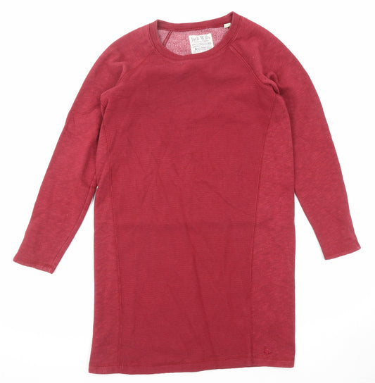 Jack Wills Womens Red Cotton Pullover Sweatshirt Size 8 Pullover - Long line