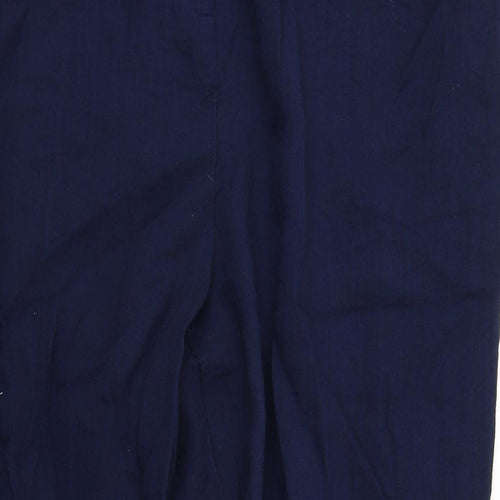 Classic Womens Blue Viscose Trousers Size 24 Regular Zip