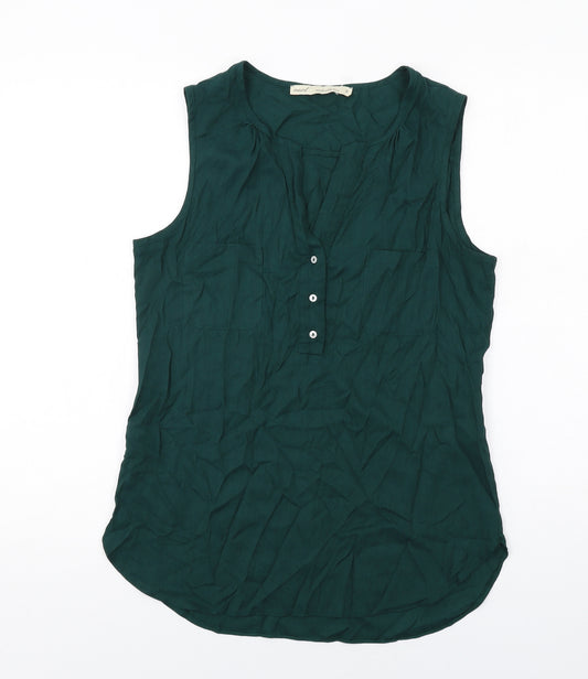 NEXT Womens Green Polyester Basic Tank Size 10 V-Neck