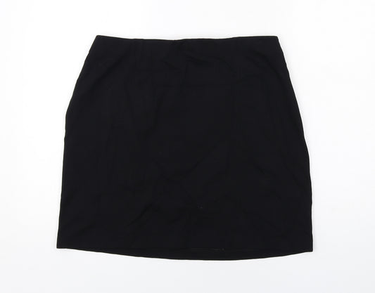 Marks and Spencer Womens Black Viscose A-Line Skirt Size 14