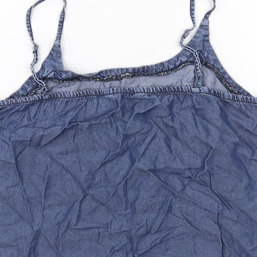 Encuentro Womens Blue Lyocell Camisole Tank Size 14 Scoop Neck