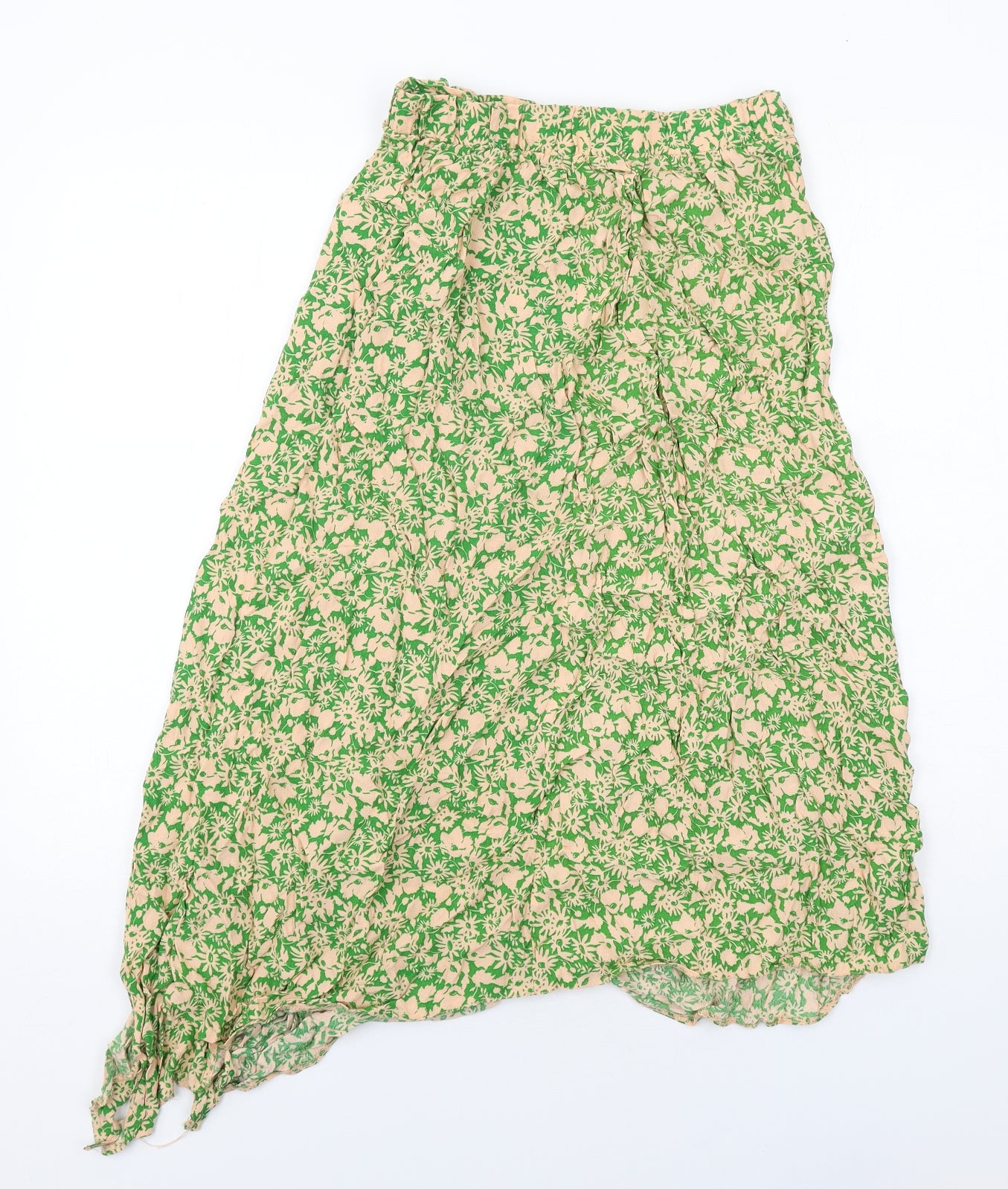 New Look Womens Green Floral Viscose Peasant Skirt Size 8