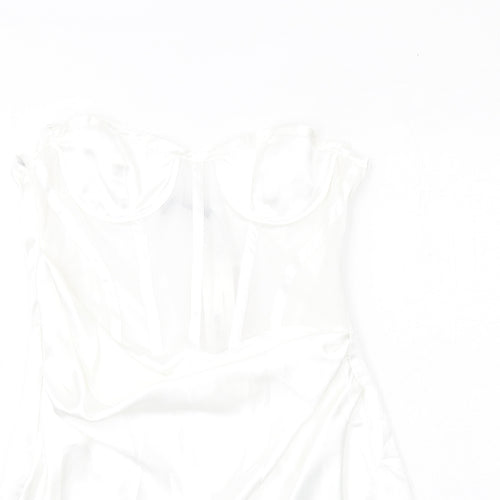 Zara Womens White Polyester Mini Size M Sweetheart Zip - Corset style