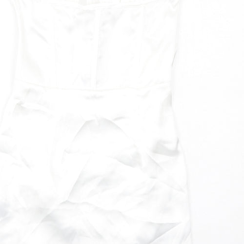 Zara Womens White Polyester Mini Size M Sweetheart Zip - Corset style