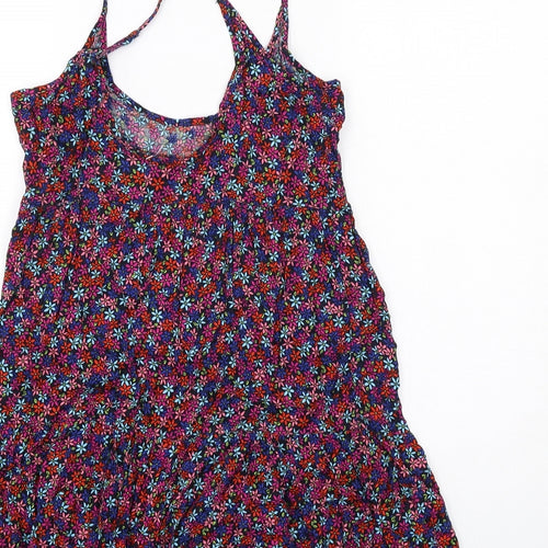 Superdry Womens Multicoloured Floral Viscose Mini Size S Scoop Neck Pullover