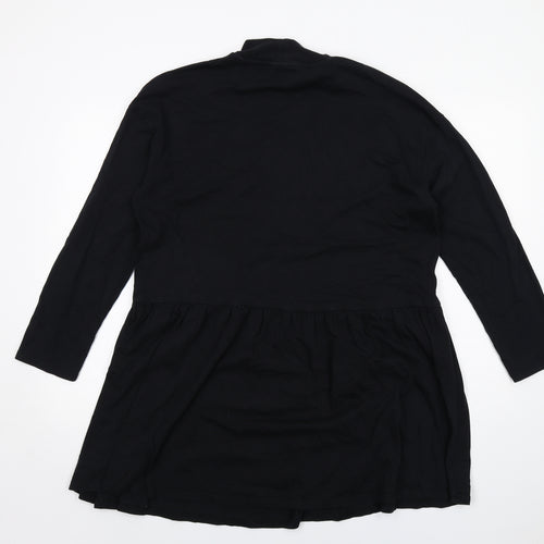 ASOS Womens Black Cotton Jumper Dress Size 12 Mock Neck Pullover