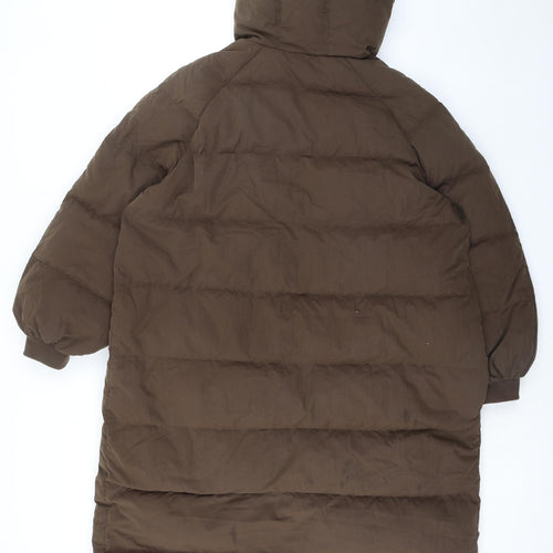 Per Una Womens Brown Quilted Coat Size 18 Zip