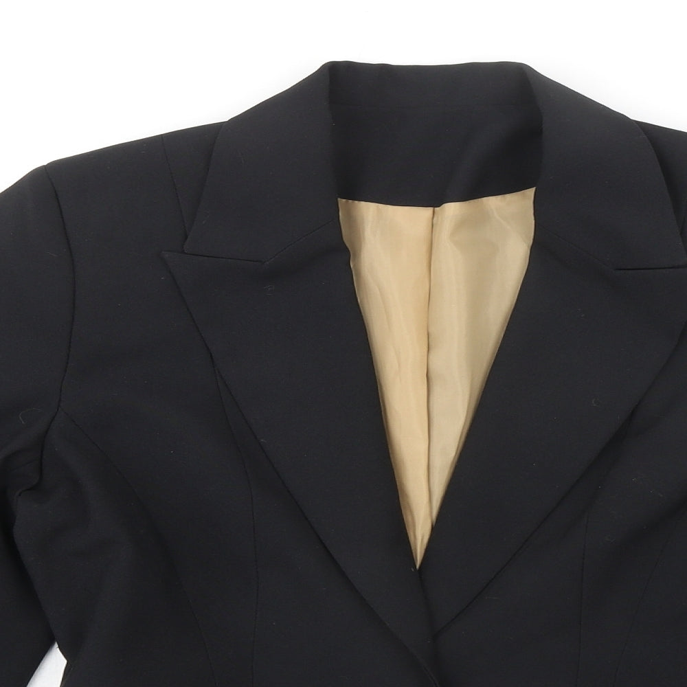 NL Collection Womens Black Polyester Jacket Blazer Size 12