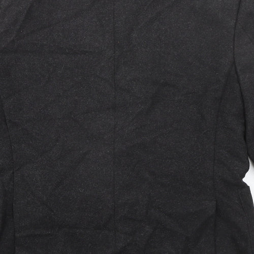 MOSS LONDON Mens Black Polyester Jacket Blazer Size 38 Regular