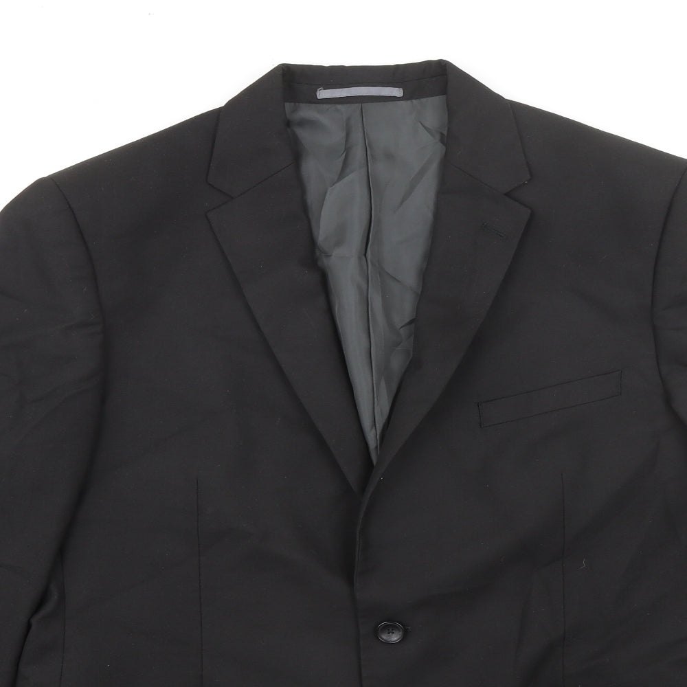 Marks and Spencer Mens Black Polyester Jacket Suit Jacket Size 42 Big & Tall