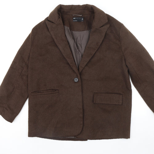ASOS Womens Brown Jacket Blazer Size 14 Button