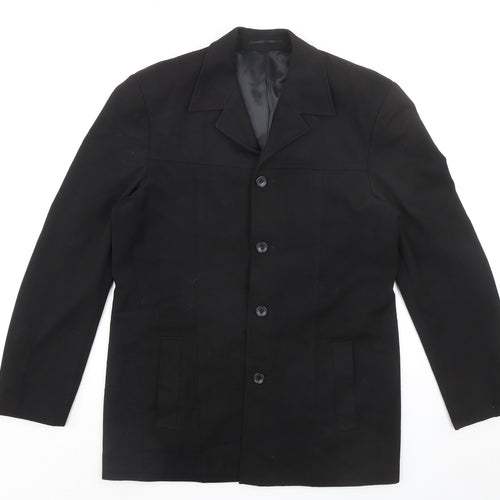 Copperstone Tailoring Mens Black Polyester Jacket Blazer Size 38 Regular