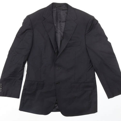 Autograph Mens Black Wool Jacket Suit Jacket Size 38 Regular