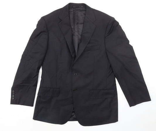 Autograph Mens Black Wool Jacket Suit Jacket Size 38 Regular