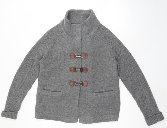 Massimo Dutti Womens Grey Jacket Size L Hook & Loop