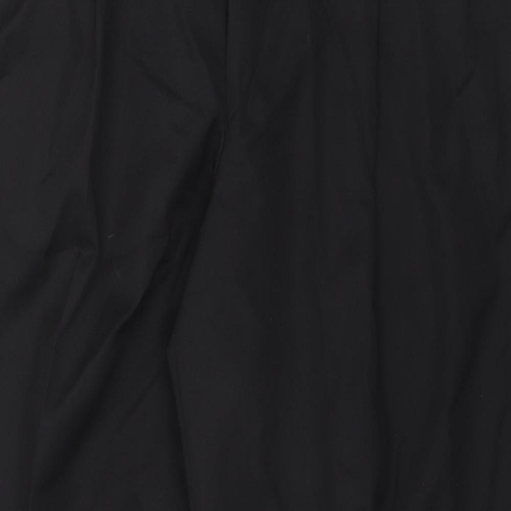Austin Reed Mens Black Wool Dress Pants Trousers Size 38 in Regular Zip