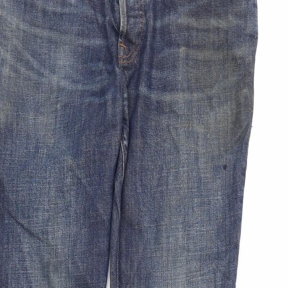 Gap Mens Blue Cotton Straight Jeans Size 32 in L31 in Regular Zip