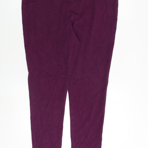 TU Womens Purple Cotton Skinny Jeans Size 16 Slim Zip