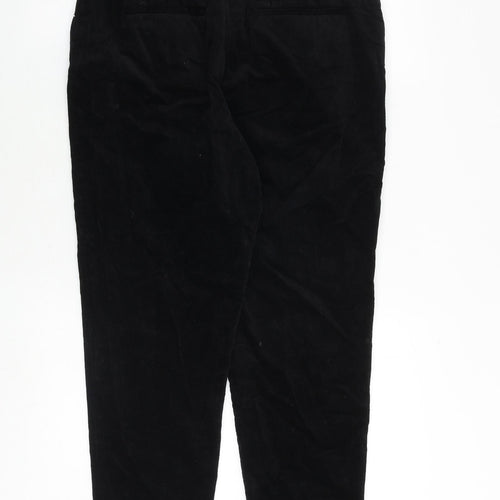 La Redoute Womens Black Cotton Trousers Size 14 Regular Zip