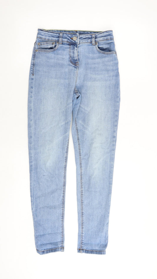 Boden Girls Blue Cotton Skinny Jeans Size 13 Years Slim Zip