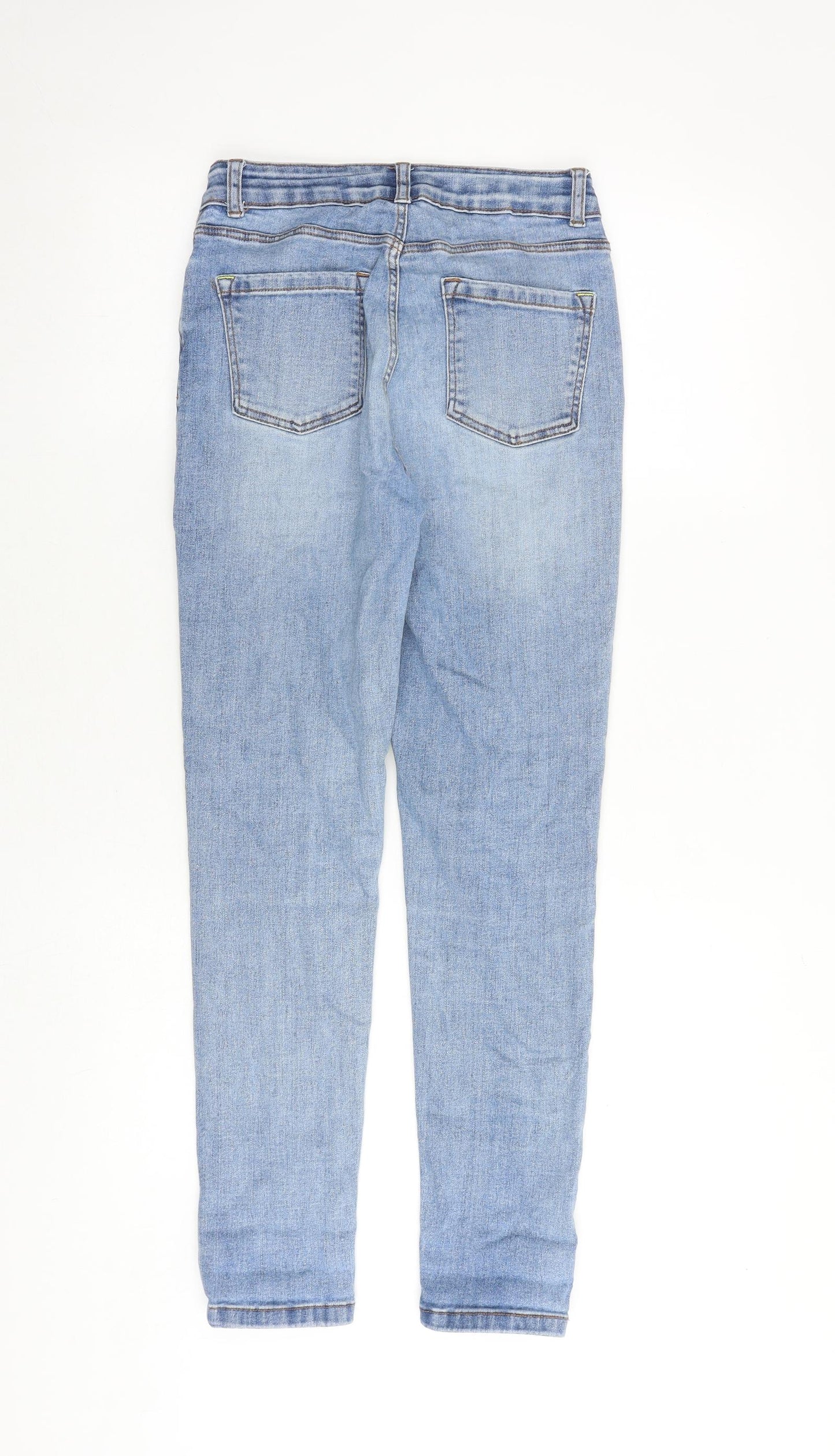 Boden Girls Blue Cotton Skinny Jeans Size 13 Years Slim Zip