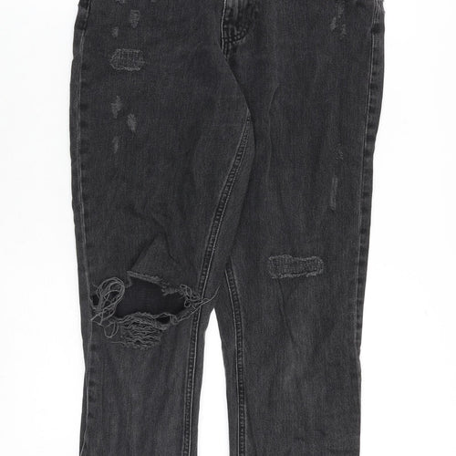 River Island Womens Grey Cotton Straight Jeans Size 10 Regular Zip