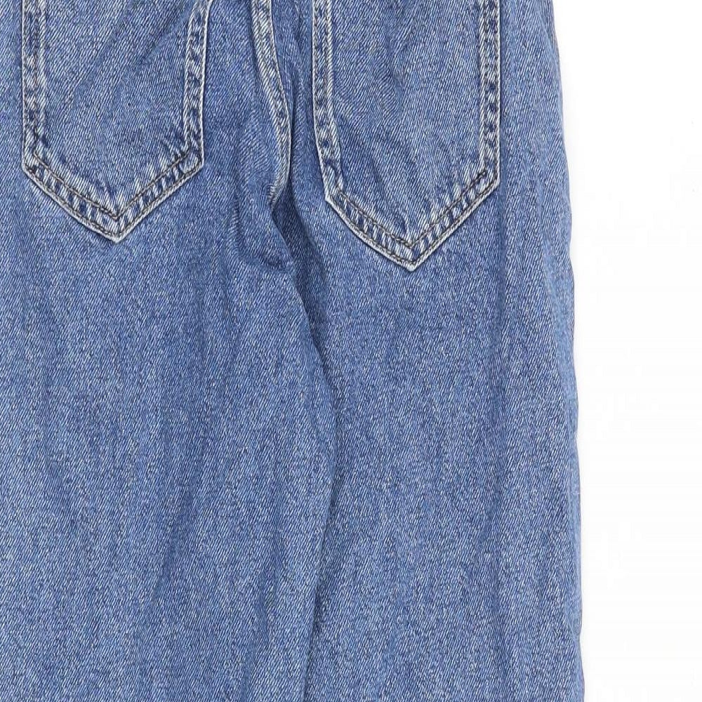 Denim & Co. Womens Blue Cotton Mom Jeans Size 6 Regular Zip - Paperbag Waist