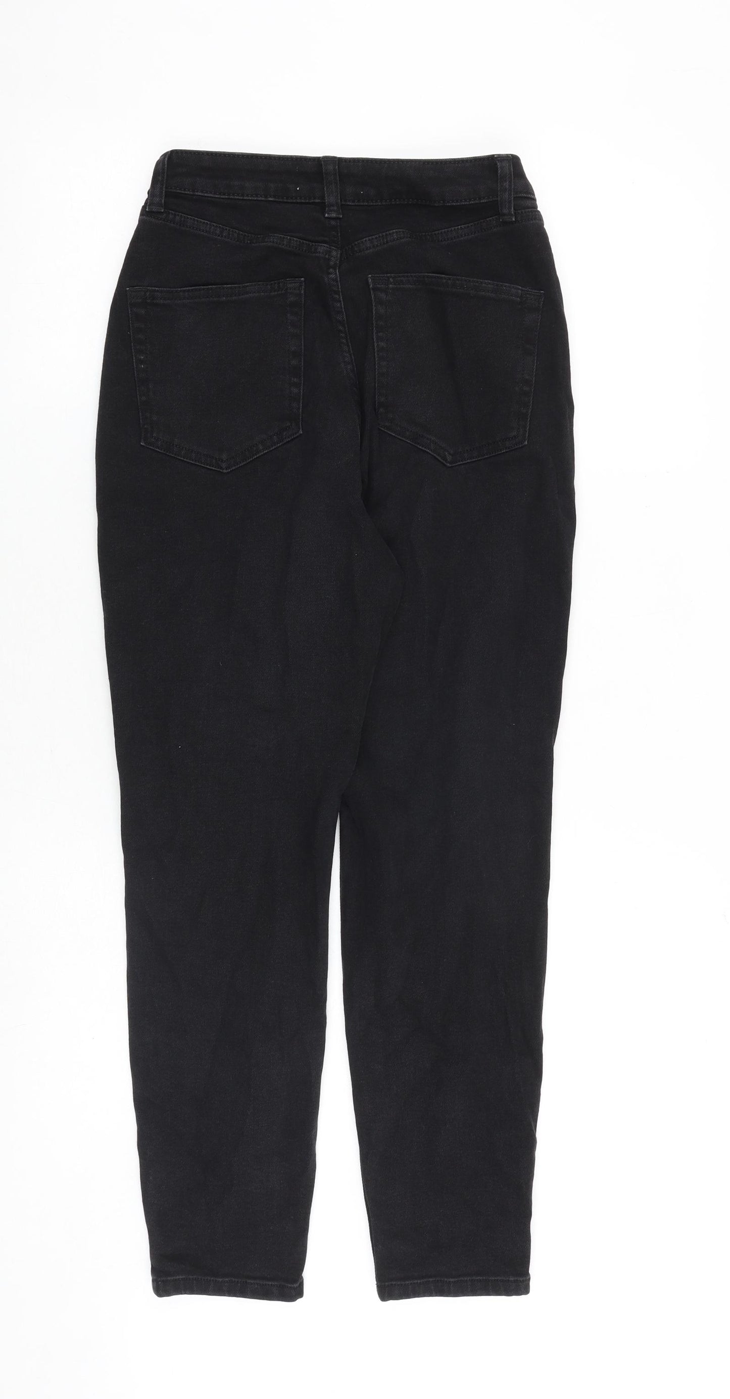 Dorothy Perkins Womens Black Cotton Tapered Jeans Size 6 Regular Zip