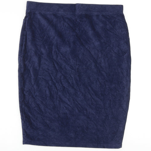 TU Womens Blue Cotton Straight & Pencil Skirt Size 16