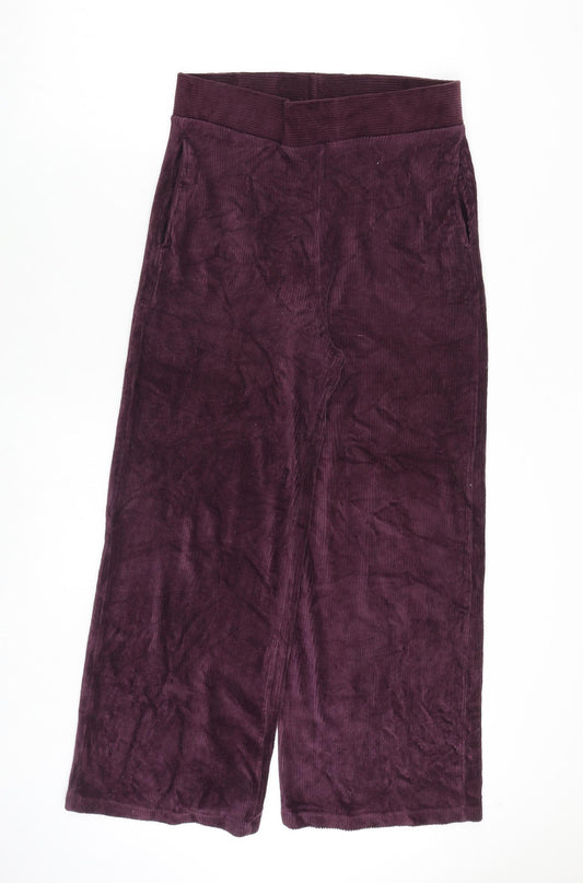 Marks and Spencer Womens Purple Cotton Trousers Size 12 Regular