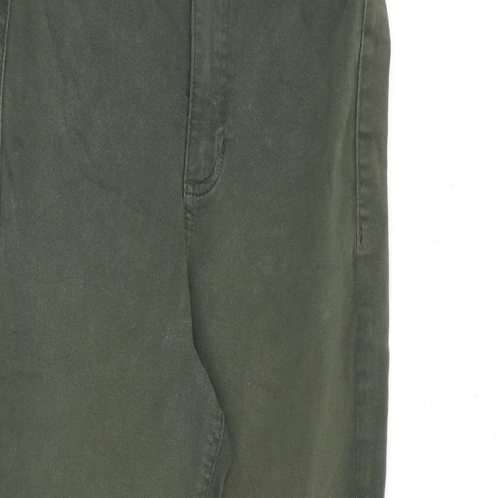 Marks and Spencer Womens Green Cotton Skinny Jeans Size 8 Slim Zip