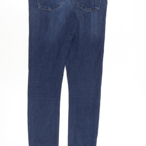 Topshop Womens Blue Cotton Skinny Jeans Size 30 in L34 in Regular Zip