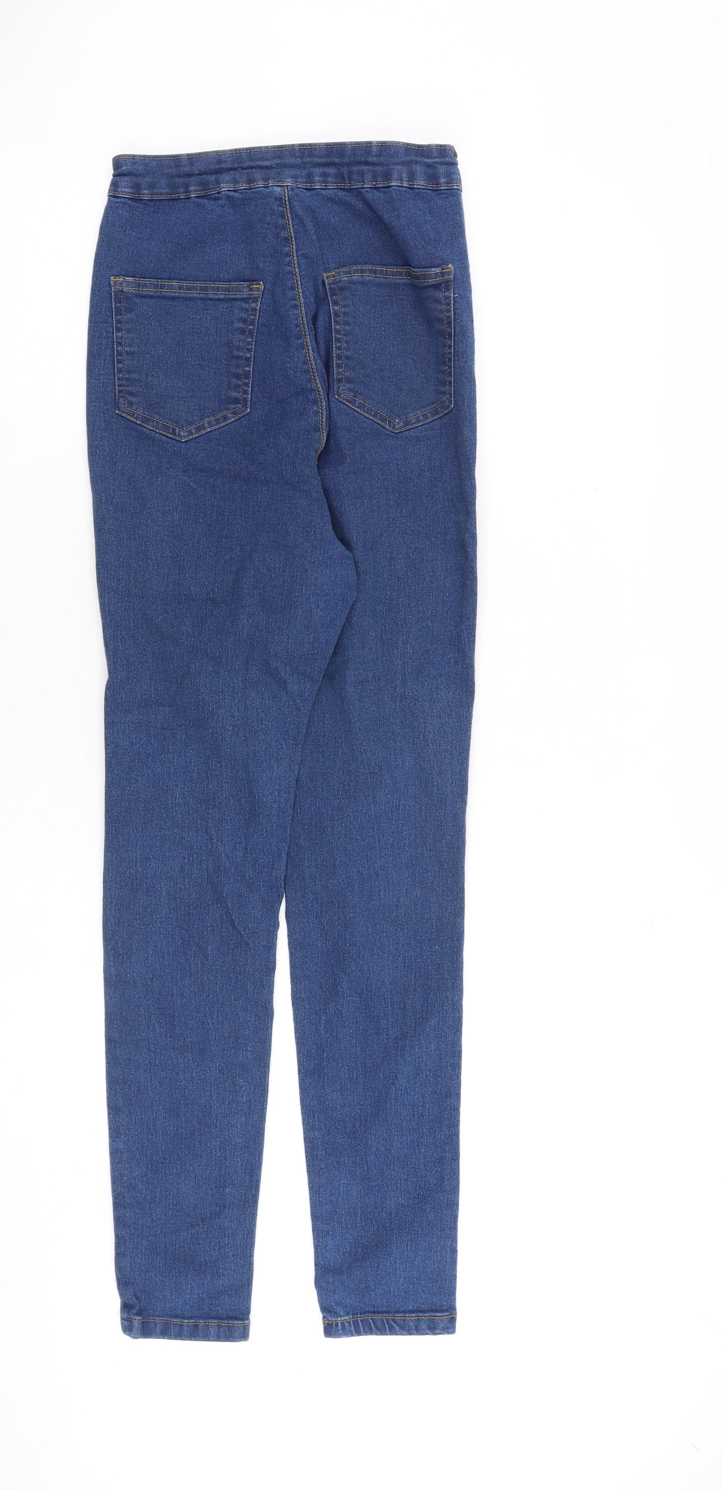PRETTYLITTLETHING Womens Blue Cotton Skinny Jeans Size 10 Slim Zip