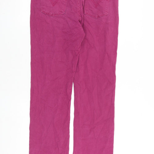 Levi's Womens Pink Cotton Straight Jeans Size 8 Regular Zip