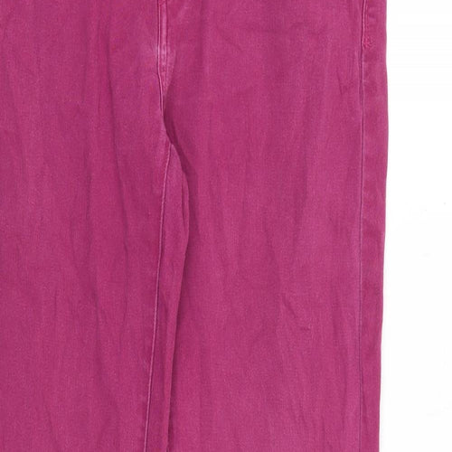 Levi's Womens Pink Cotton Straight Jeans Size 8 Regular Zip