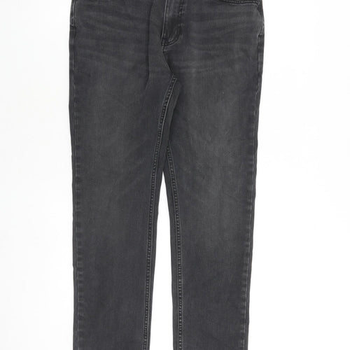 NEXT Mens Grey Cotton Straight Jeans Size 30 in Slim Zip