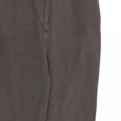 Autograph Womens Brown Cotton Chino Trousers Size 10 Regular Zip