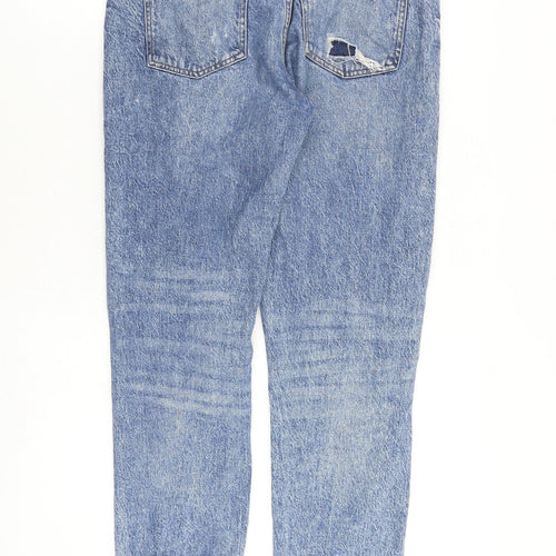 Denim & Co. Womens Blue Cotton Mom Jeans Size 10 Regular Zip